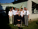 Alla samlade på barnbarnet Alvas dop 2004-09-05